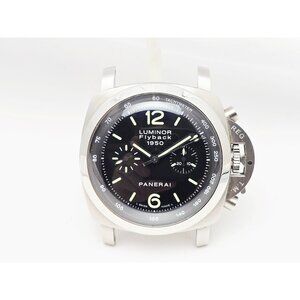 Panerai Luminor 1950 Flyback Black Dial Steel Automatic Mens Watch PAM00212